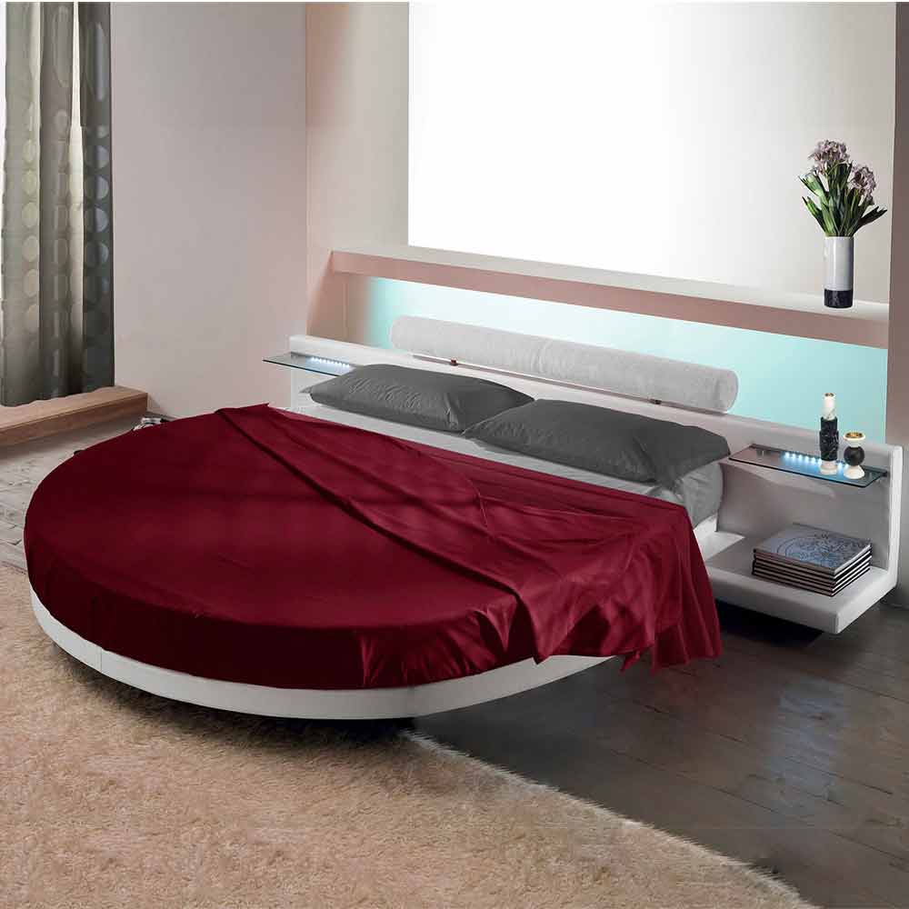 Modernes Rundes Bett Mit Ausgestattetem Kopfteil Made In Italy