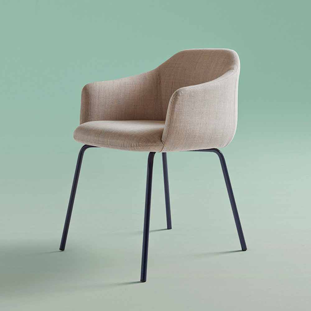 gepolsterter stuhl für modernes esszimmer im italienischen design