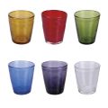 12 Gläser 330 ml aus Glas in verschiedenen Farben - Brosche