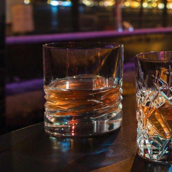 12 Kristallgläser Wave Decor für Whisky oder Dof Tumbler Water - Titan