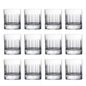 12 Whisky- oder Kristallwassergläser mit luxuriöser linearer Dekoration - Arrhythmie