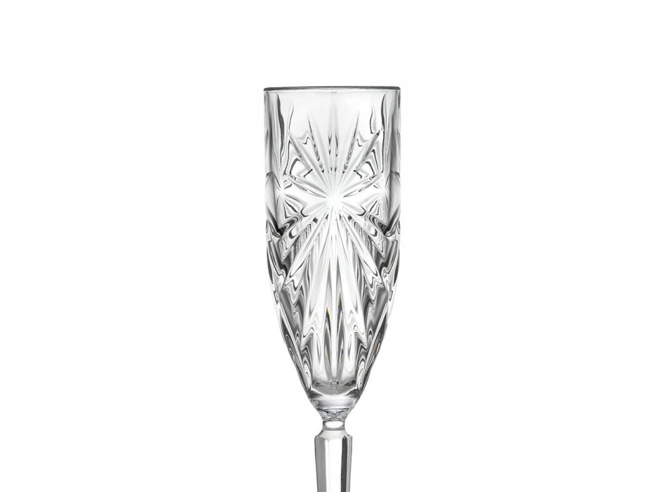 12 Flötengläser Glas für Champagner oder Prosecco in Eco - Daniele Crystal Viadurini