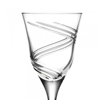 12 Gläser für Weißwein in dekoriertem und satiniertem ökologischem Kristall - Zyklon