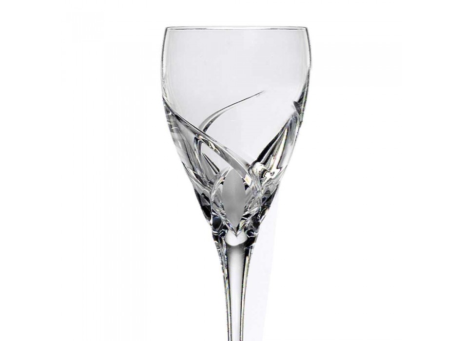 12 Gläser für Weißwein im ökologischen Kristall-Luxus-Design - Montecristo Viadurini