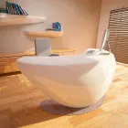 Moderner Büro-Schreibtisch Boomerang Made in Italy Viadurini