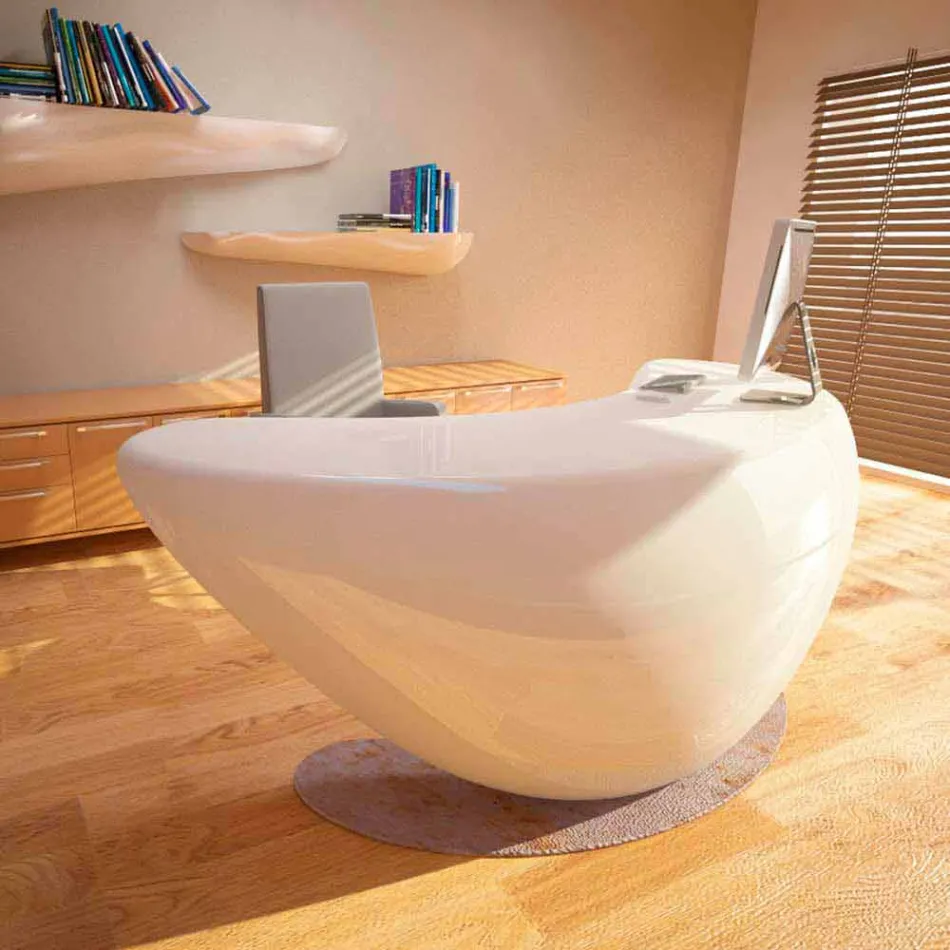 Moderner Büro-Schreibtisch Boomerang Made in Italy Viadurini