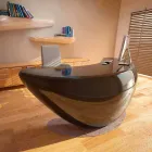 Moderner Büro-Schreibtisch Boomerang Made in Italy Viadurini