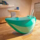 Moderner Büro-Schreibtisch Boomerang Made in Italy Viadurini