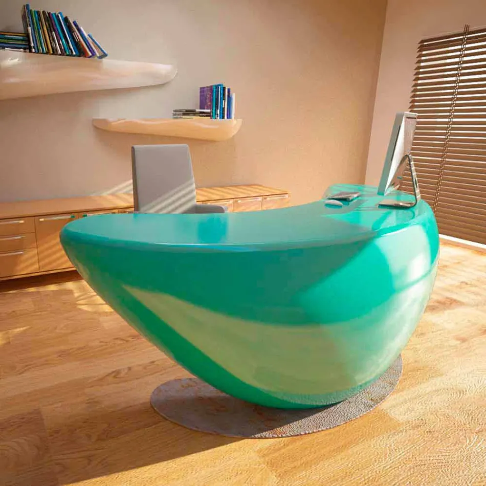 Moderner Büro-Schreibtisch Boomerang Made in Italy Viadurini