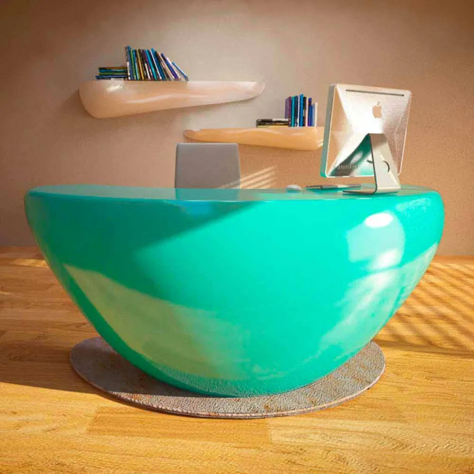 Moderner Büro-Schreibtisch Boomerang Made in Italy Viadurini