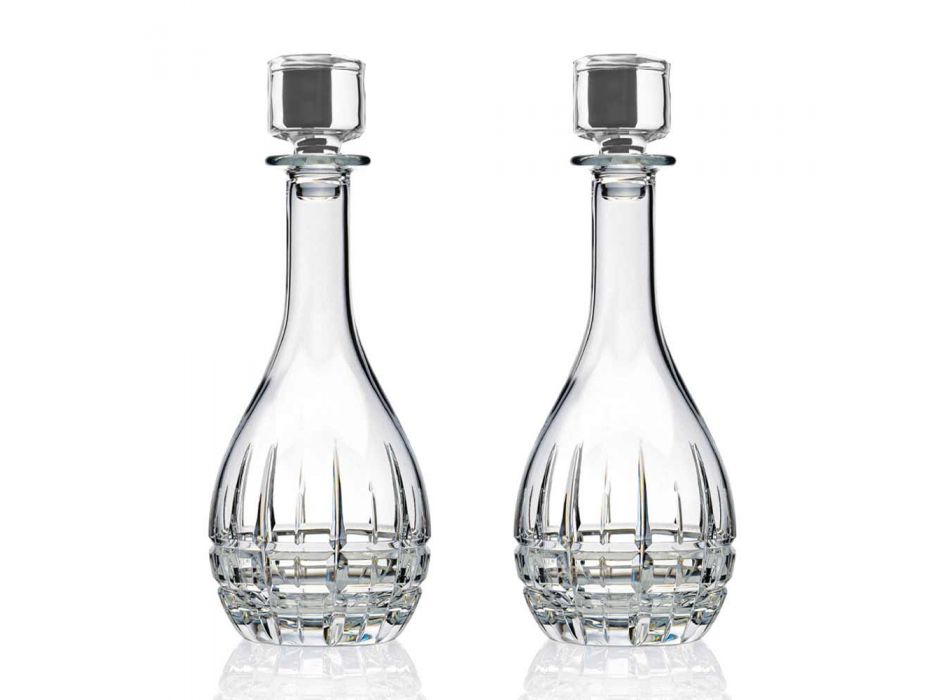 2 Flaschen mit rundem Design Weinstopper aus verziertem Kristall - Fiucco