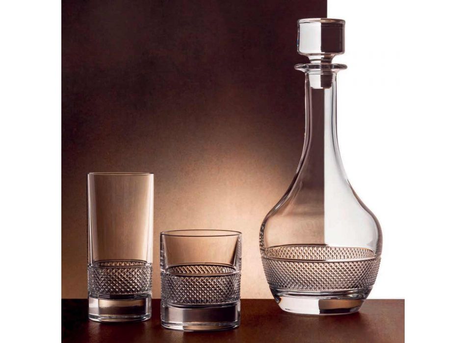 2 Weinflaschen mit rundem Design Ökologischer Kristalldeckel - Milito Viadurini