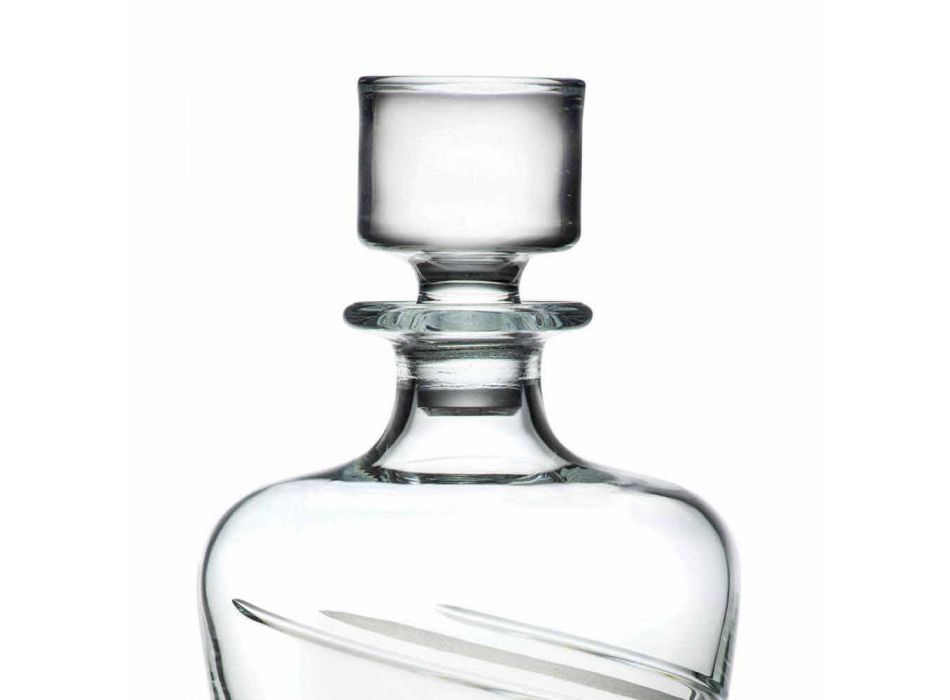 2 Whiskyflaschen aus italienischem handwerklichem ökologischem Kristall - Zyklon Viadurini