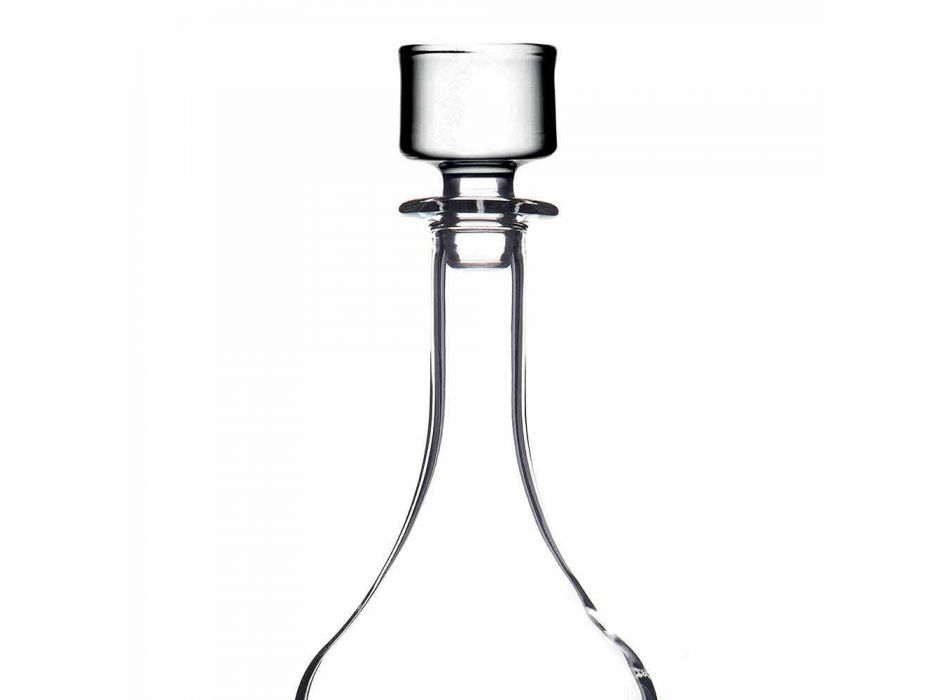 2 Flaschen für Weine in ökologischem Kristall Italienisches Minimal Design - glatt