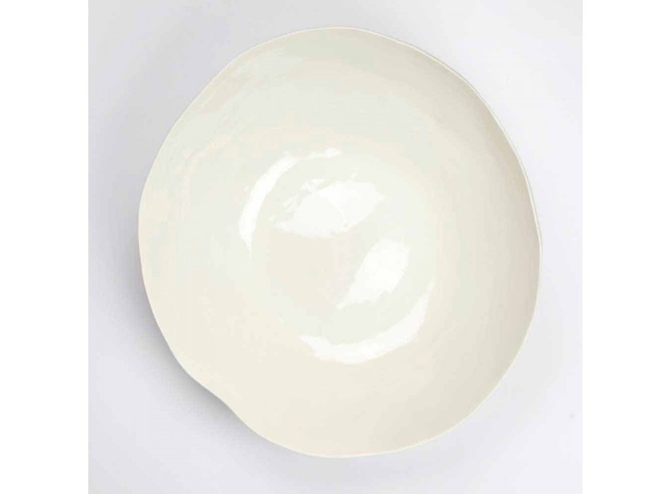2 Salatschüsseln aus weißem Porzellan Einzigartige Stücke italienischen Designs - Arciconcreto Viadurini
