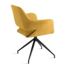 2 um 180° drehbare Sessel mit Stoffbezug und Metallgestell - Ivana Viadurini