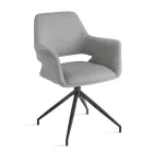 2 um 180° drehbare Sessel mit Stoffbezug und Metallgestell - Ivana Viadurini