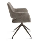 2 um 180° drehbare Sessel mit Stoffbezug und Metallgestell - Ivana Viadurini