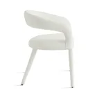 2 gepolsterte Sessel mit Bouclé-Stoffbezug und bezogenem Gestell - Domenica Viadurini