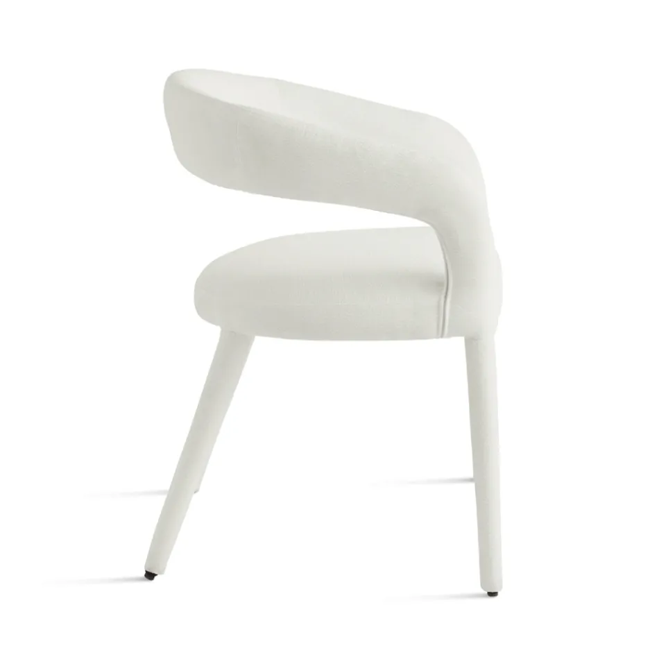 2 gepolsterte Sessel mit Bouclé-Stoffbezug und bezogenem Gestell - Domenica Viadurini