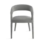 2 gepolsterte Sessel mit Bouclé-Bezug und bezogenem Gestell - Domenica Viadurini