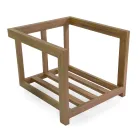 2 Sessel mit Aluminiumtisch mit Thermotransfer-Holzeffekt - Camper Viadurini