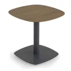 2 Sessel mit Aluminiumtisch mit Thermotransfer-Holzeffekt - Camper Viadurini