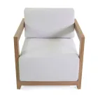 2 Sessel mit Aluminiumtisch mit Thermotransfer-Holzeffekt - Camper Viadurini