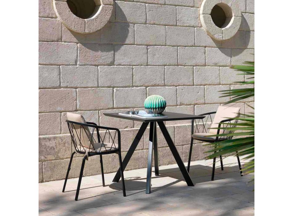 2 Outdoor-Sessel aus lackiertem Metall stapelbar Made in Italy - Adia Viadurini