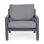 2 Gartensessel aus Aluminium und Stoffsitzkissen - Point Viadurini