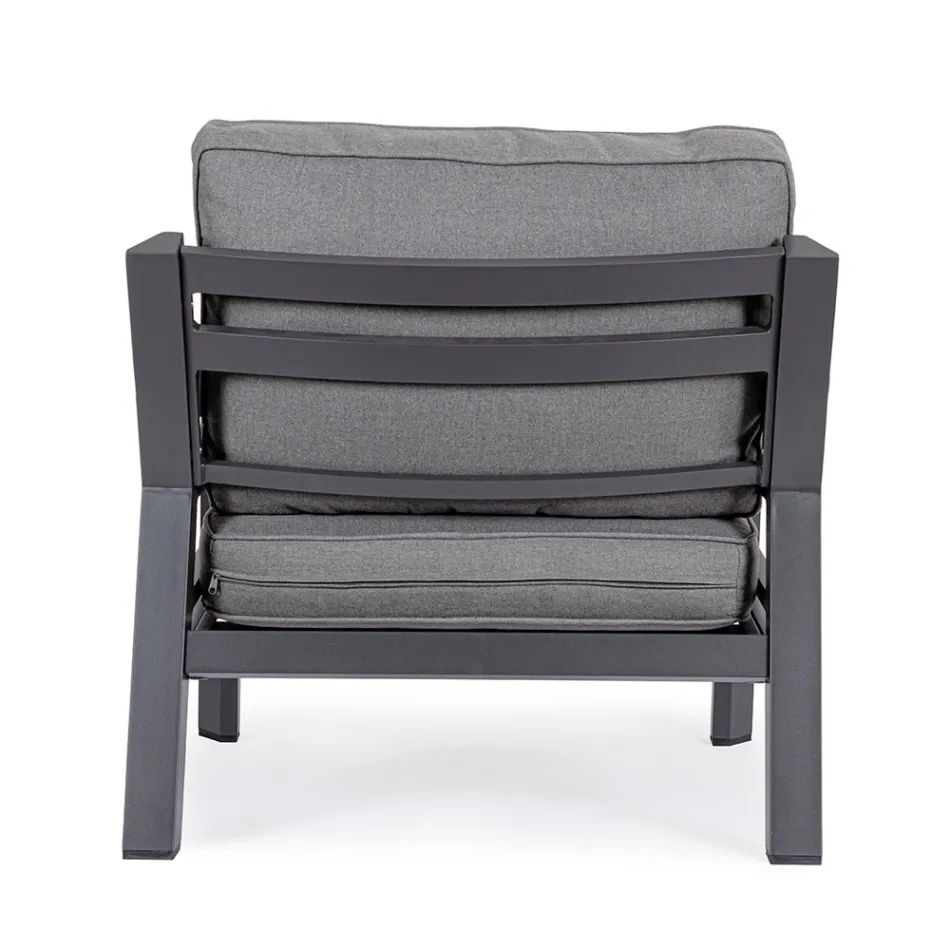 2 Gartensessel aus Aluminium und Stoffsitzkissen - Point Viadurini