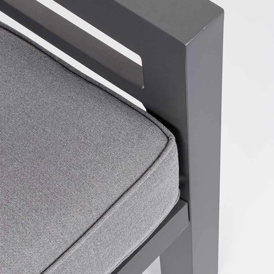 2 Gartensessel aus Aluminium und Stoffsitzkissen - Point Viadurini