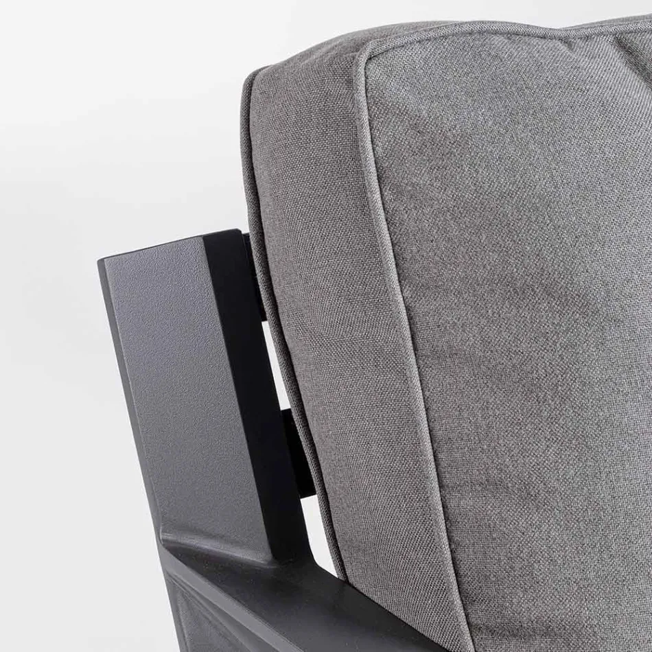 2 Gartensessel aus Aluminium und Stoffsitzkissen - Point Viadurini