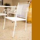 2 klassisch designte Metall-Gartensessel, hergestellt in Italien - Solis Viadurini