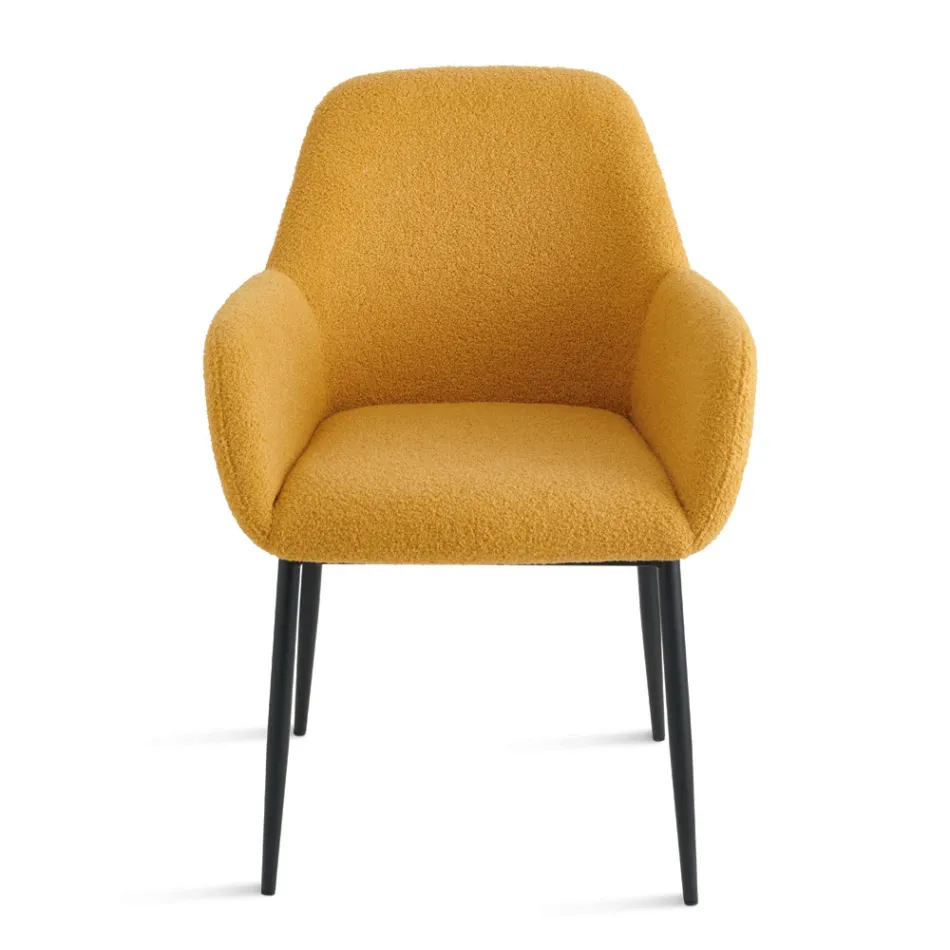 2 Bouclé-Stoffsessel in verschiedenen Farben und Metallgestell - Teodora Viadurini