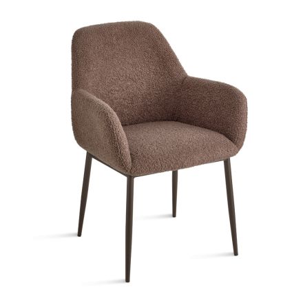 2 Bouclé-Stoffsessel in verschiedenen Farben und Metallgestell - Teodora Viadurini