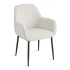 2 Bouclé-Stoffsessel in verschiedenen Farben und Metallgestell - Teodora Viadurini