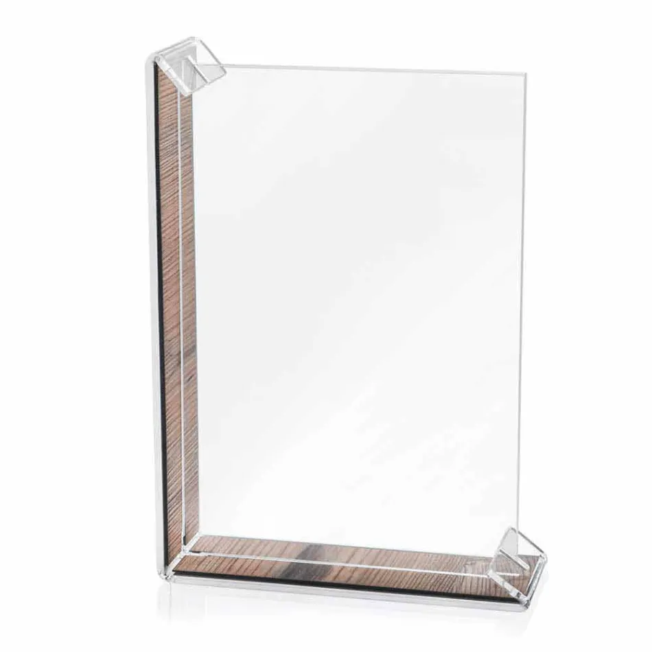 2 Fotorahmen mit mehreren Tischen aus farbigem Plexiglas oder mit Holz - Menelao Viadurini