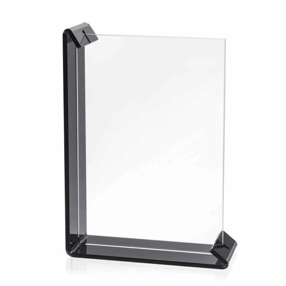 2 Fotorahmen mit mehreren Tischen aus farbigem Plexiglas oder mit Holz - Menelao Viadurini