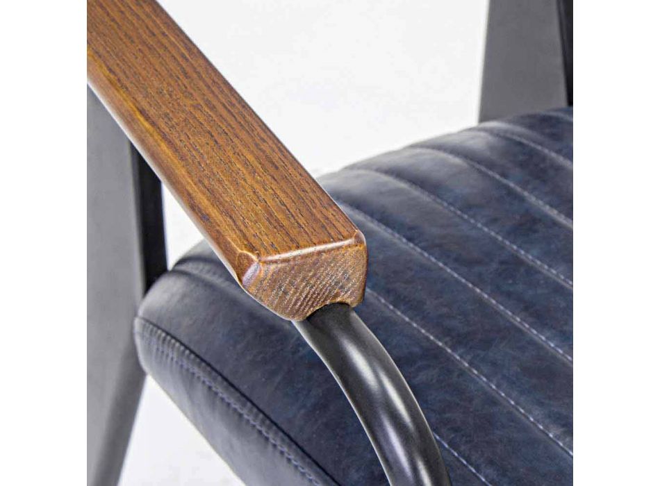 2 Stühle mit Armlehnen aus Kunstleder Vintage Effekt Homemotion - Clare