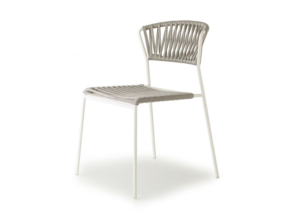 2 Outdoor-Stühle mit Sitz und Rückenlehne aus Seeseil, hergestellt in Italien – Lisafilo Viadurini