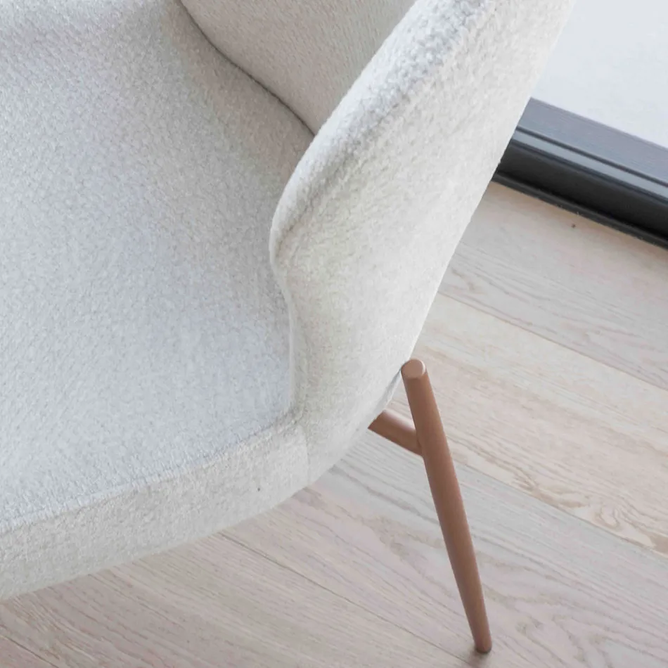 2 Indoor-Stühle aus Metall mit Sitzfläche aus Bliss-Stoff - Avenia Viadurini