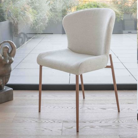 2 Indoor-Stühle aus Metall mit Sitzfläche aus Bliss-Stoff - Avenia Viadurini