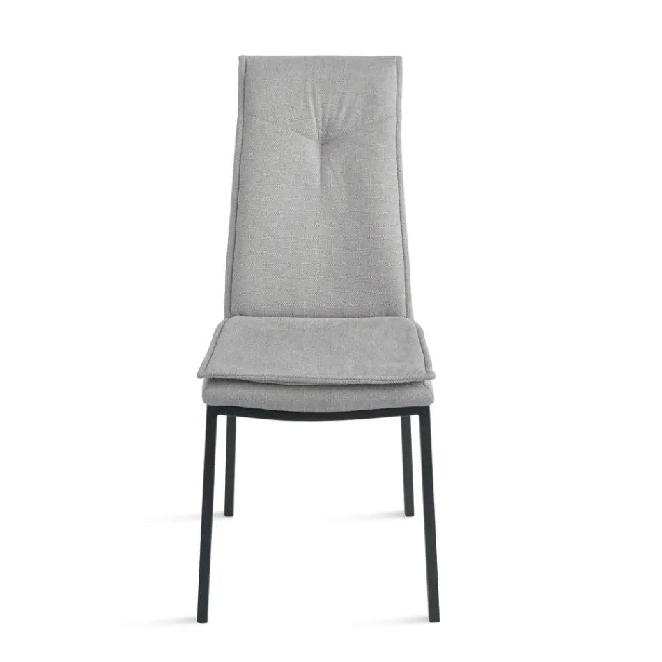 2 Polsterstühle mit farbenfrohem Stoffbezug und Metallgestell - Fabrizio Viadurini