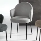 2 Stoffstühle mit Federkernsitz und Metallgestell - Alighieri Viadurini