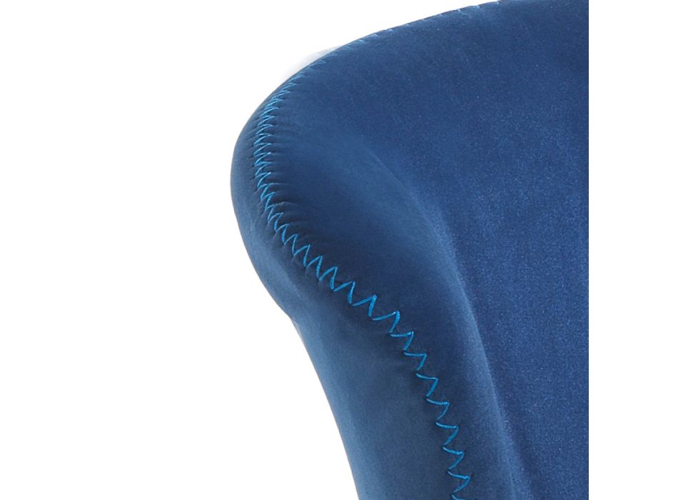 2 Stühle aus blauem Mikrofaserstoff mit Samteffekt – Everest Viadurini