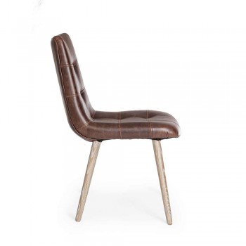 2 moderne Stühle im Industriestil mit Kunstleder Homemotion - Riella
