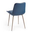 2 Monocoque-Stühle aus Holz und blauem Stoff, hergestellt in Italien – klein Viadurini