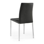 2 Stühle aus schwarzem Stoff und silbernen Stahlbeinen, hergestellt in Italien – Cadente Viadurini