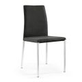 2 Stühle aus schwarzem Stoff und silbernen Stahlbeinen, hergestellt in Italien – Cadente